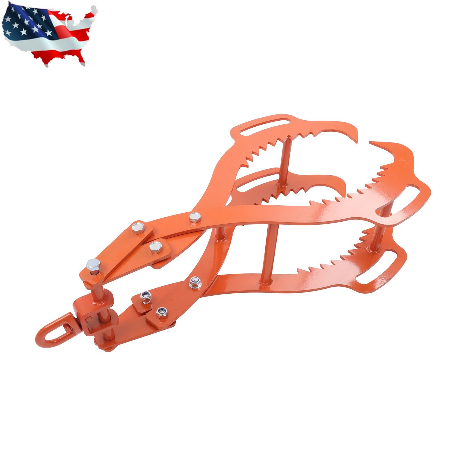 36 Inch Log Lifting Tongs Heavy Duty Steel 4 Serrated Claw Swivel Dragging Tongs