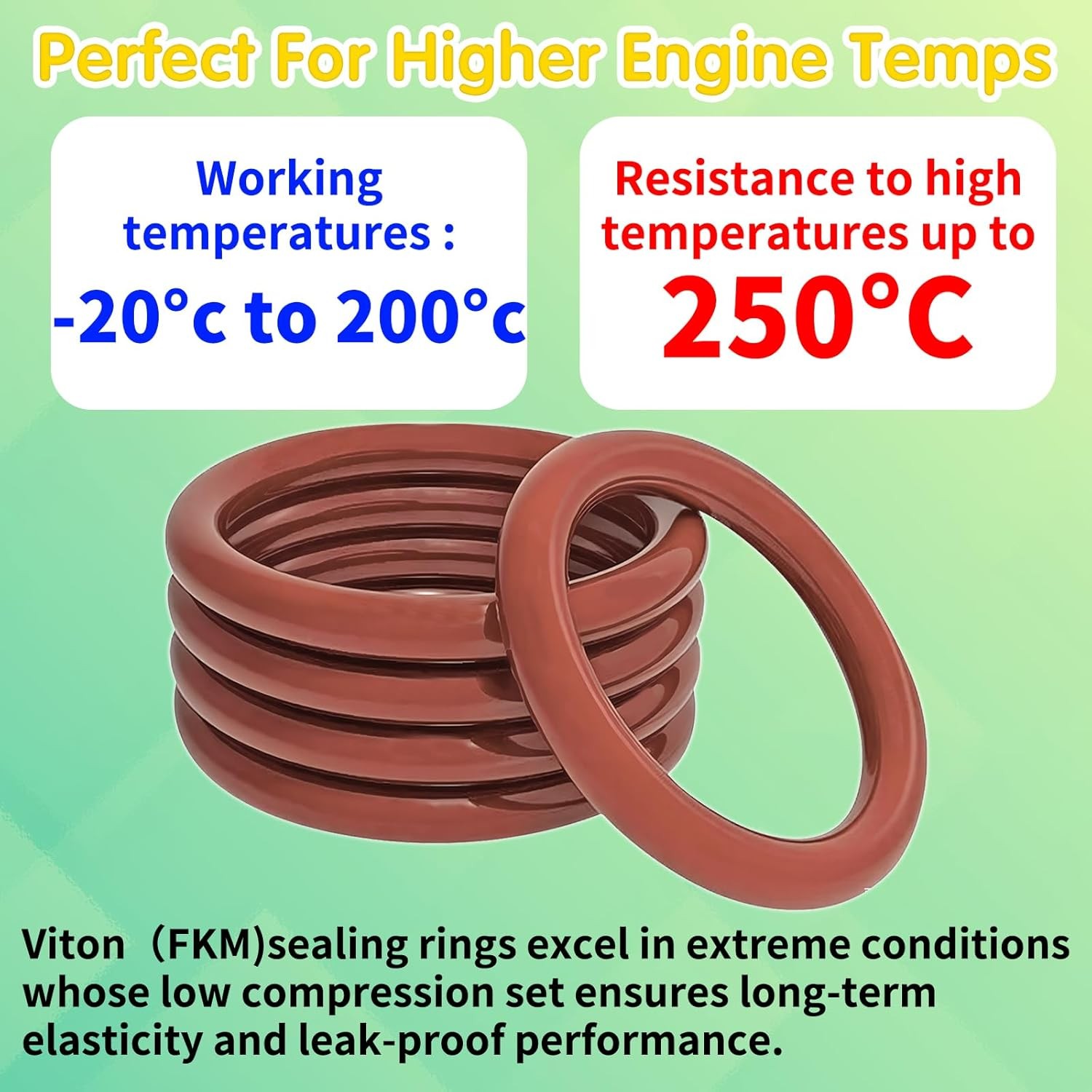 396PCS Metric Viton O-Ring Kit, 30 Sizes Viton O Rings Assortment, 75 Shore A, B