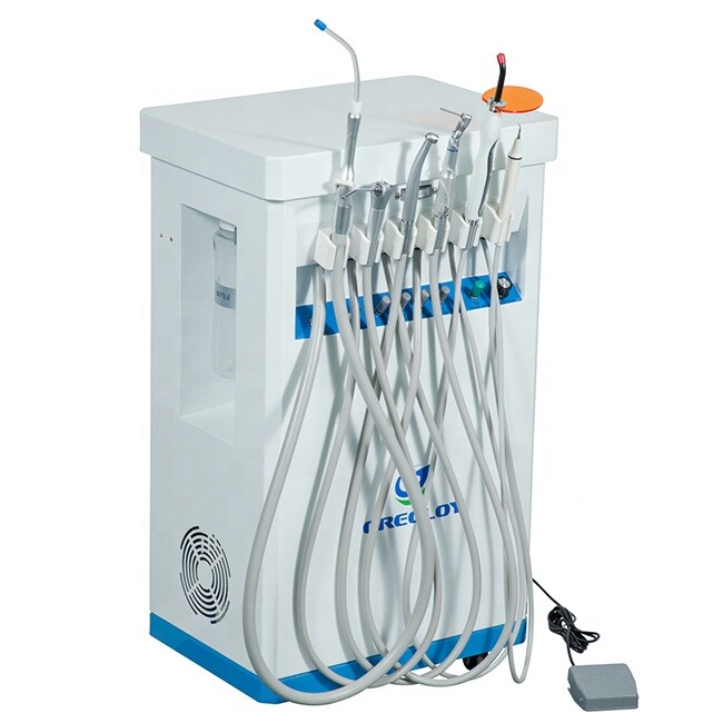 Greeloy GU-P209 Dental Mobile Cart Unit w/ Air Compressor Curing Light Scaler 4H