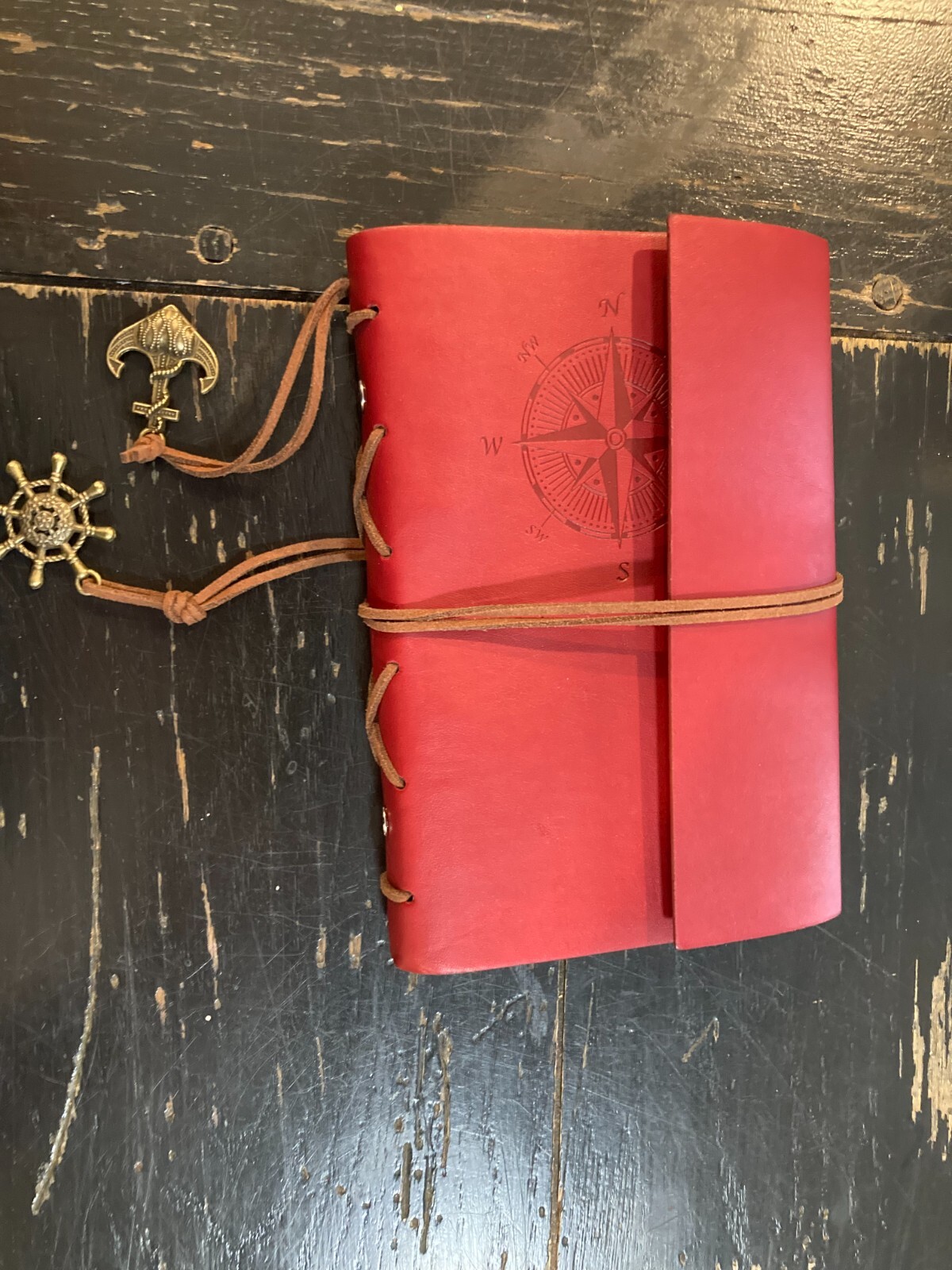 Maleden Leather Nautical style refillable blank kraft paper sketch/note pad