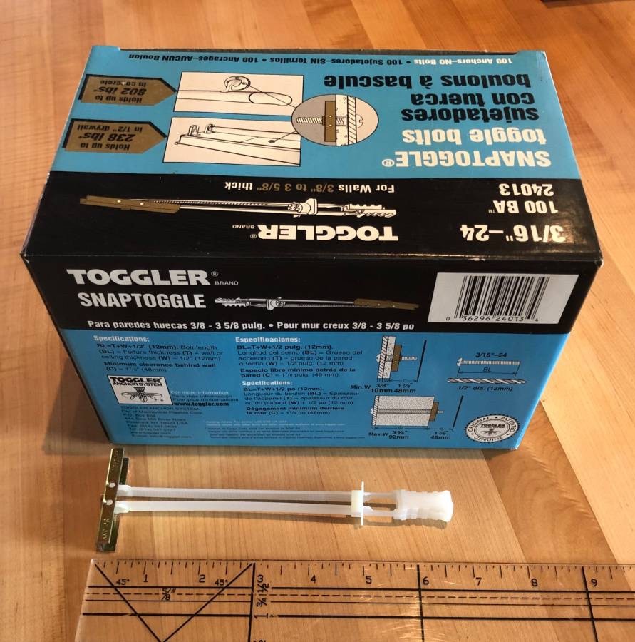 TOGGLER Snaptoggle 3/16″ Box of 100 anchors *NEW*