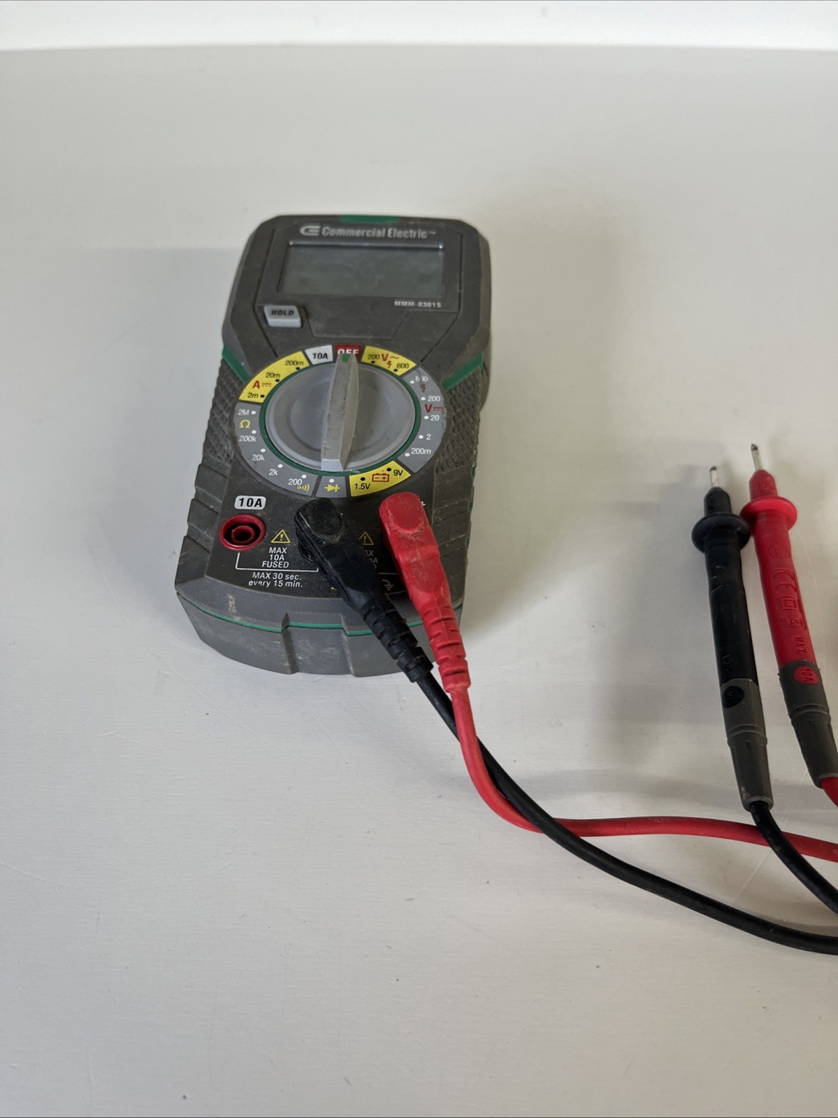 Commercial Electric MM-8301S Digital Multimeter w/ Test Leads Tested Working