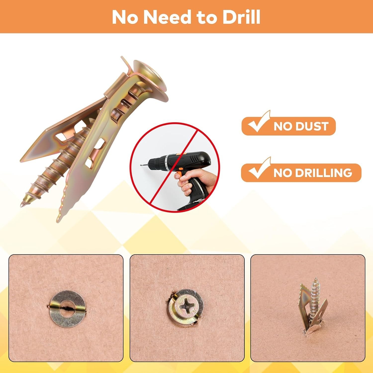 160 Pcs Drywall Self Drilling Anchors with Screws Kit, 80 Sheetrock Anchors
