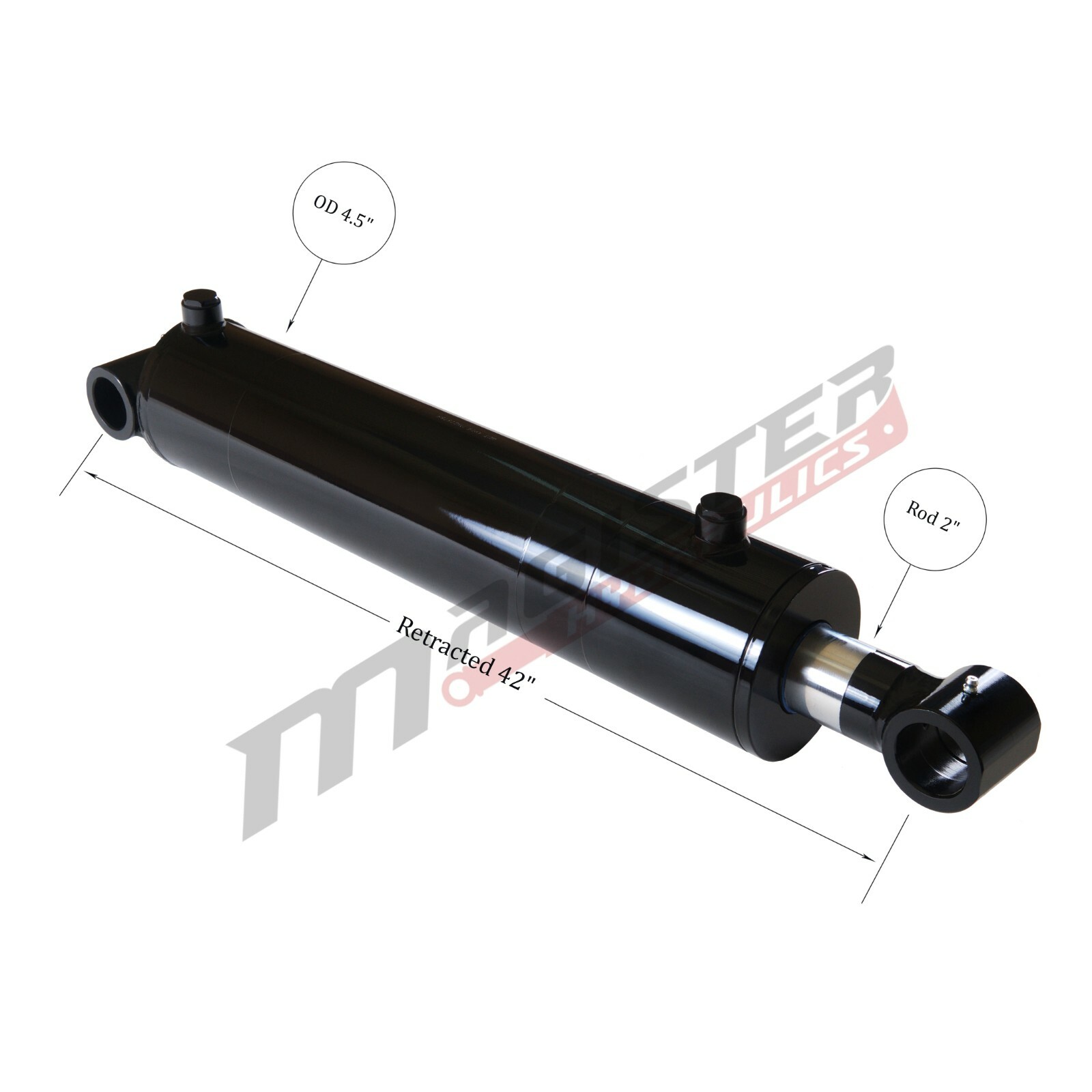Hydraulic Cylinder Welded Double Acting 4″ Bore 32″ Stroke Cross Tube 4×32 NEW