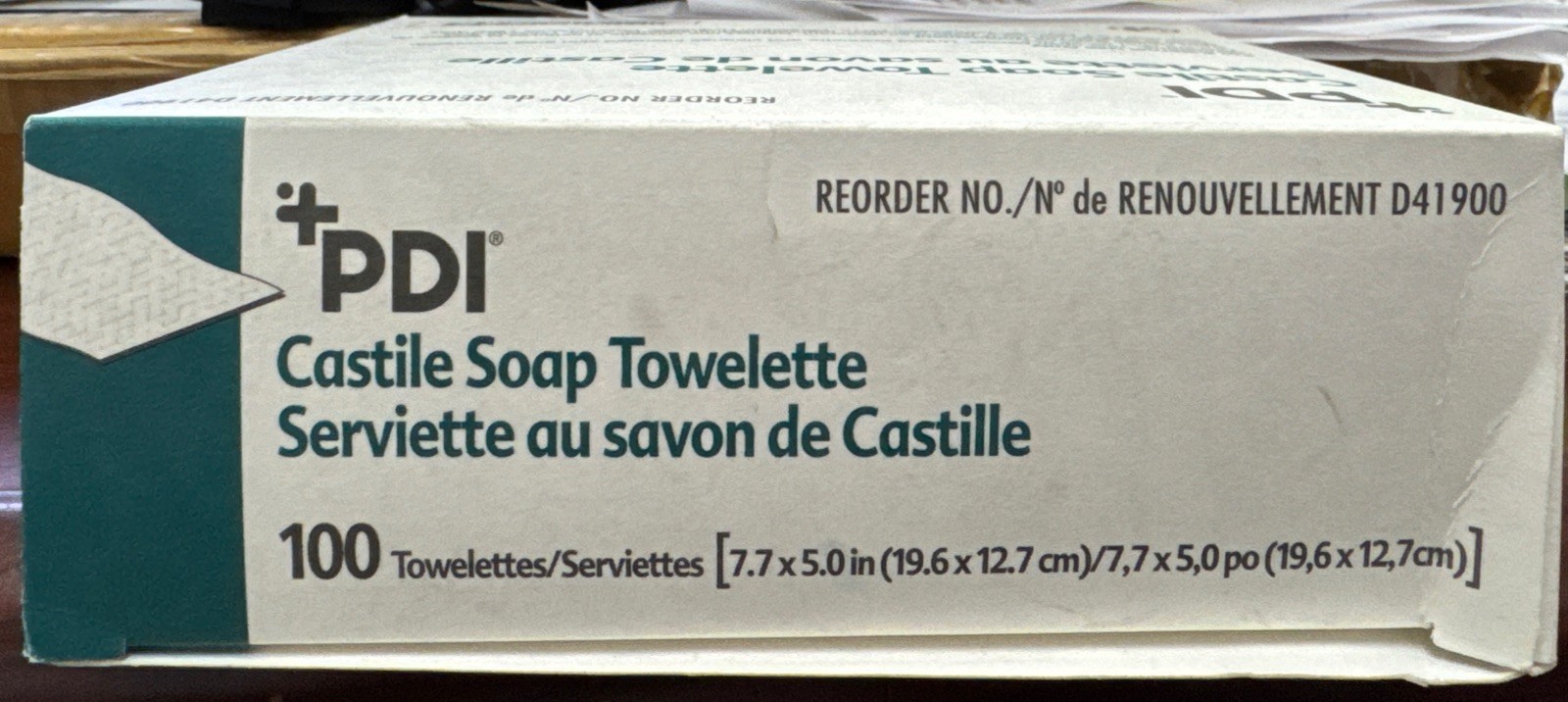 NEW! PDI D41900 Castile Soap Towelette 7.7″x5″, Individually Wrapped, 100 Count