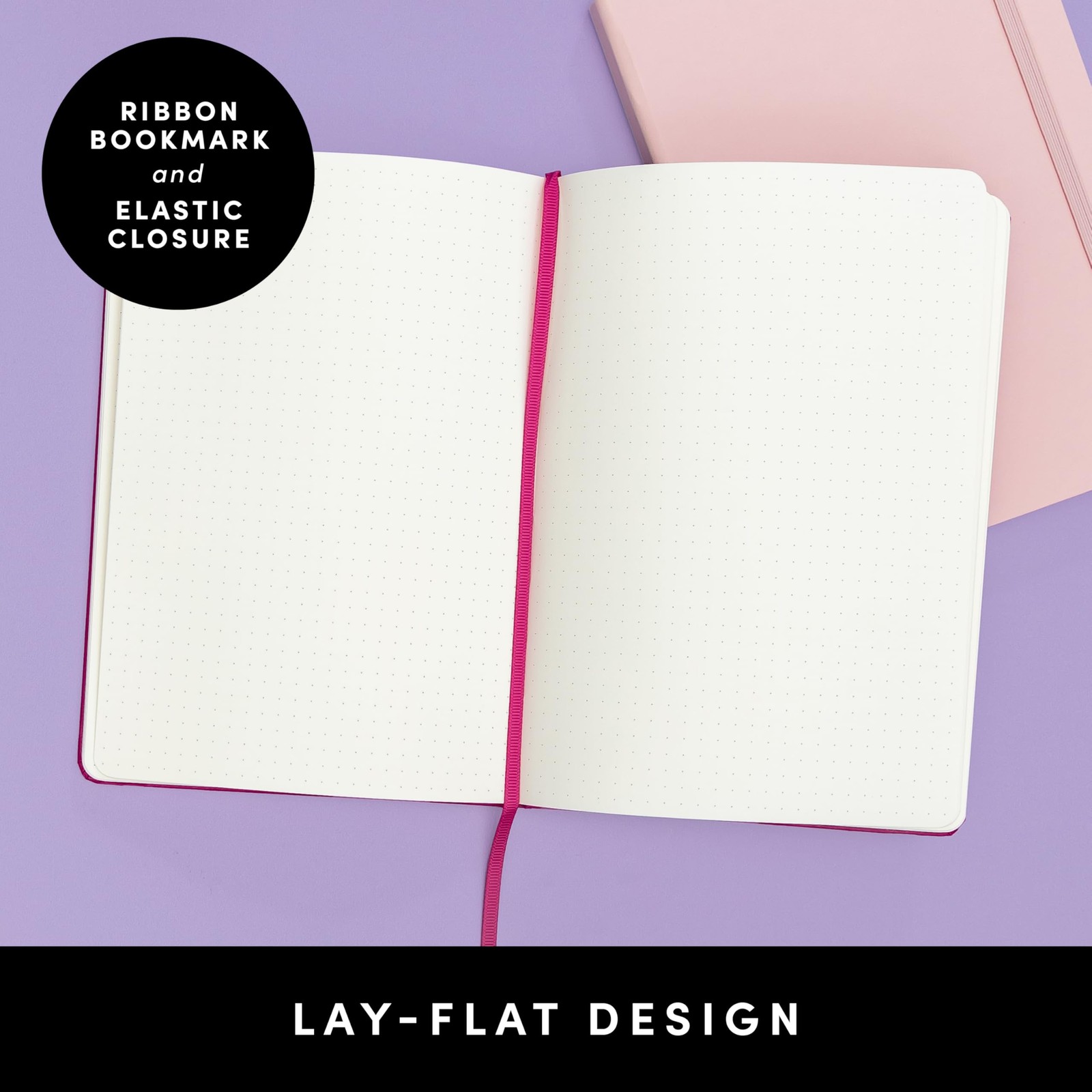 PAPERAGE Dotted Journal Notebook, (White), 160 Pages, Medium Dotted, White