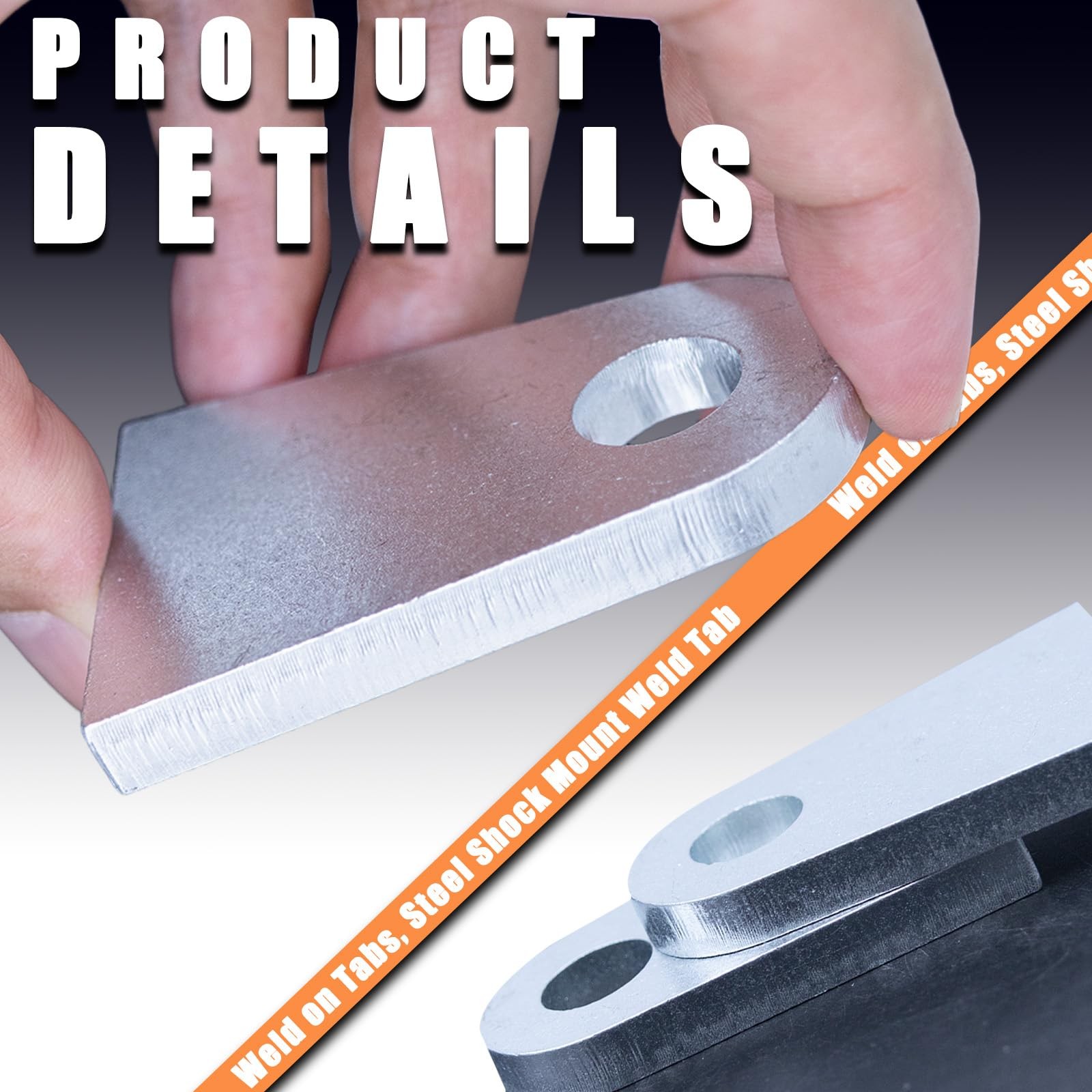 Weld on Tabs, Steel Shock Mount Tab, Universal Tabs Flat NO