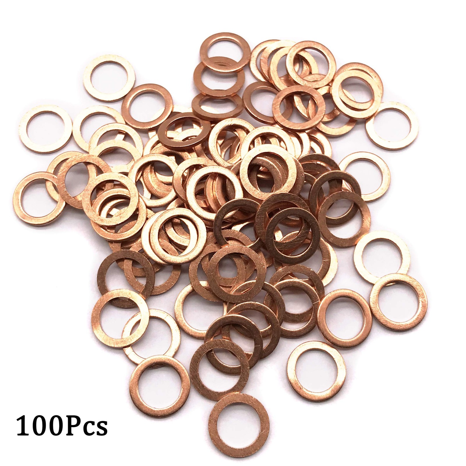 M8 Flat Washer Copper Sealing Ring, 8mm ID 12mm OD 1mm Thickness Metric Seali…