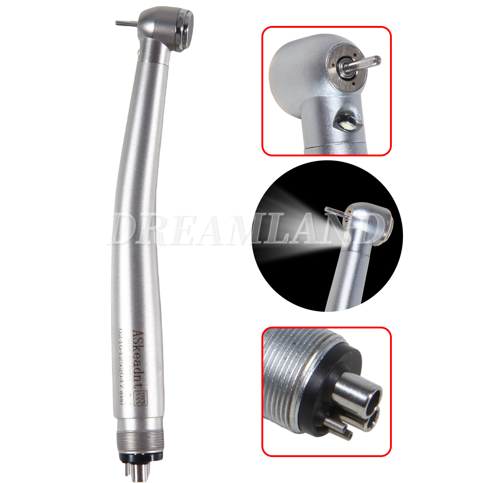 10 x US Ship Denshine 4 Hole Dental LED High Speed Handpiece E-generator Turbine