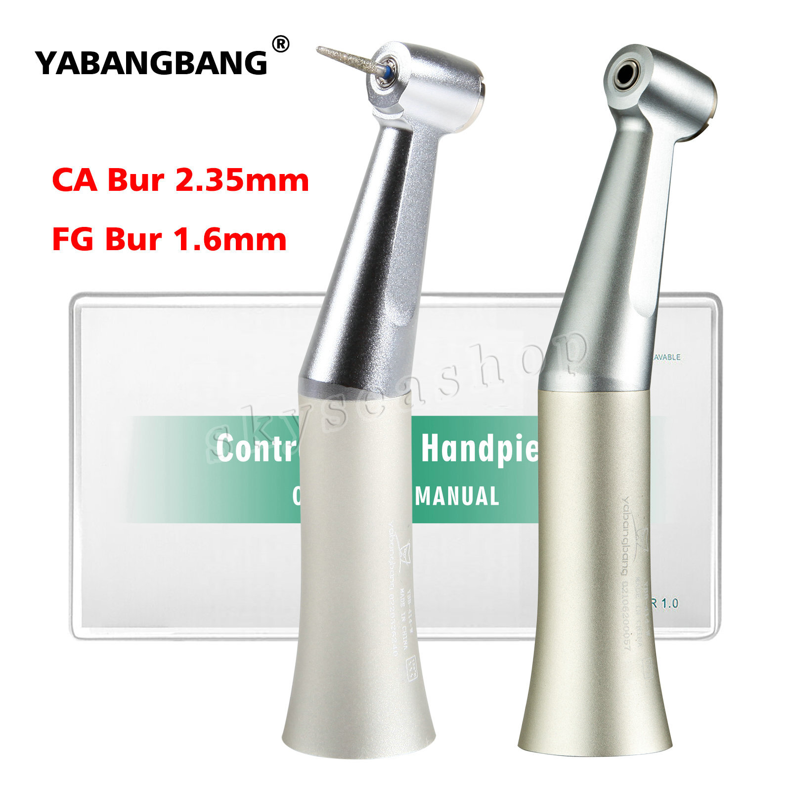 FG1.60/CA2.35mm Dental Slow Speed Contra Angle Handpiece Straight 2/4H Motor Qa