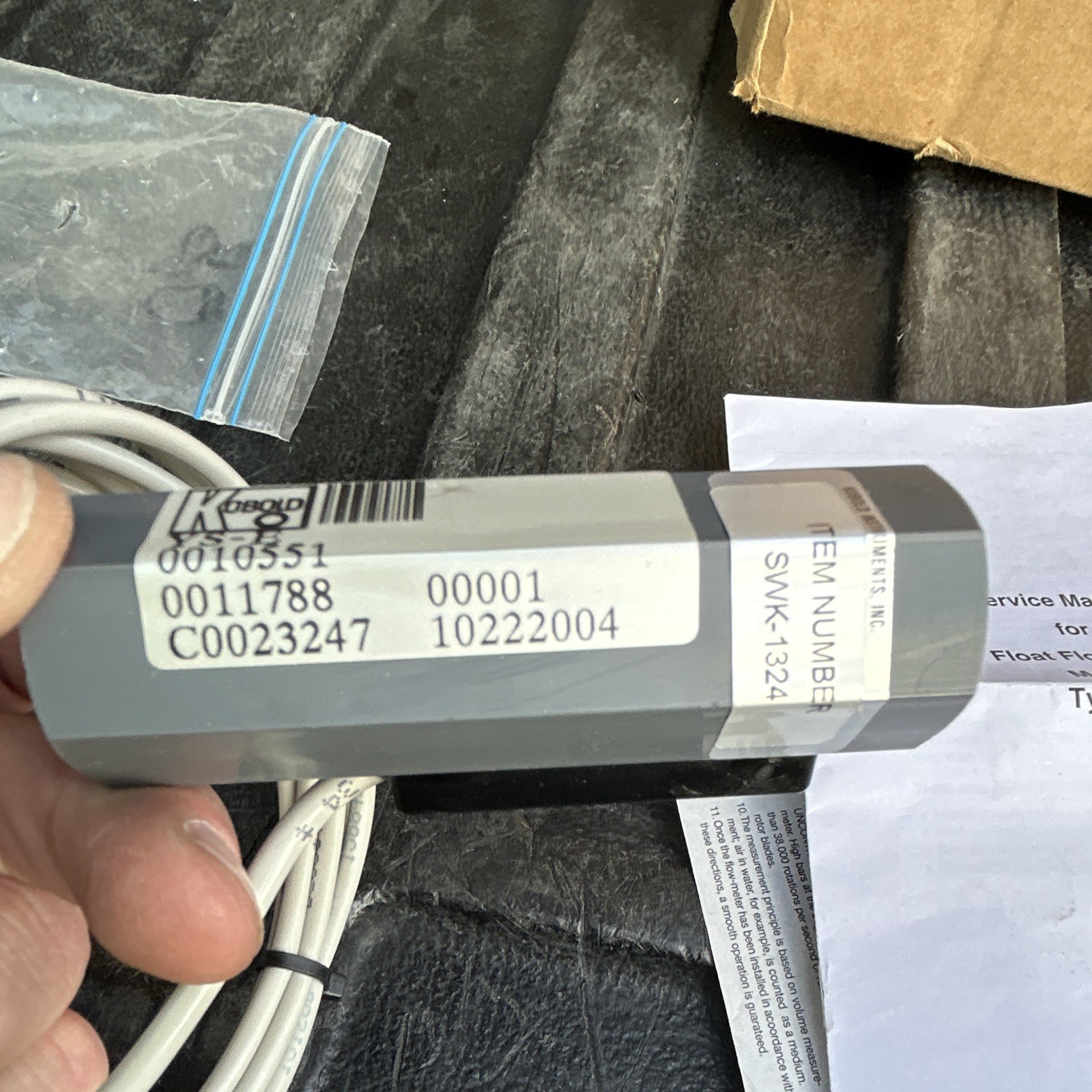 Kobold SWK-1324 Float Flow Meter Monitor 1 in Port 13-24 l/min H2O