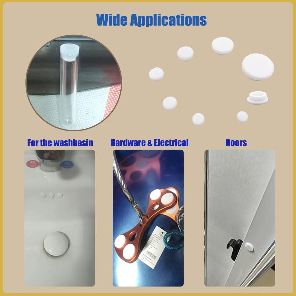 80PCS Silicone Hole Plugs Kit – 7 Sizes (1/4″ 5/16″ 3/8″ 1/2″ 3/16″ White