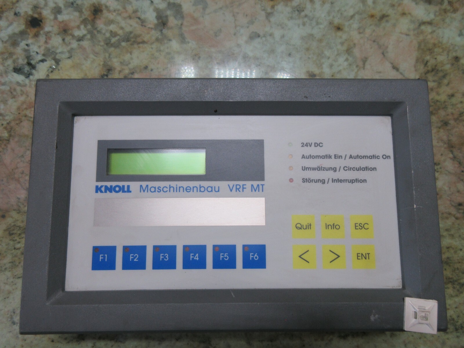 KNOLL MASCHINENBAU VRF MT CONTROLLER 834198 NEIN ACD 94036-01 LS EACH 1