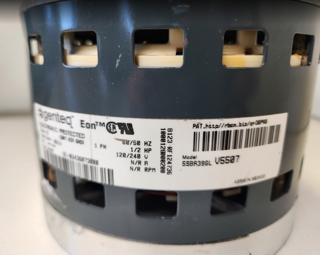 York Genteq S1-02436073000 5SBA39GLV5507 Blower Motor (No Module) 1/2HP 120-240V