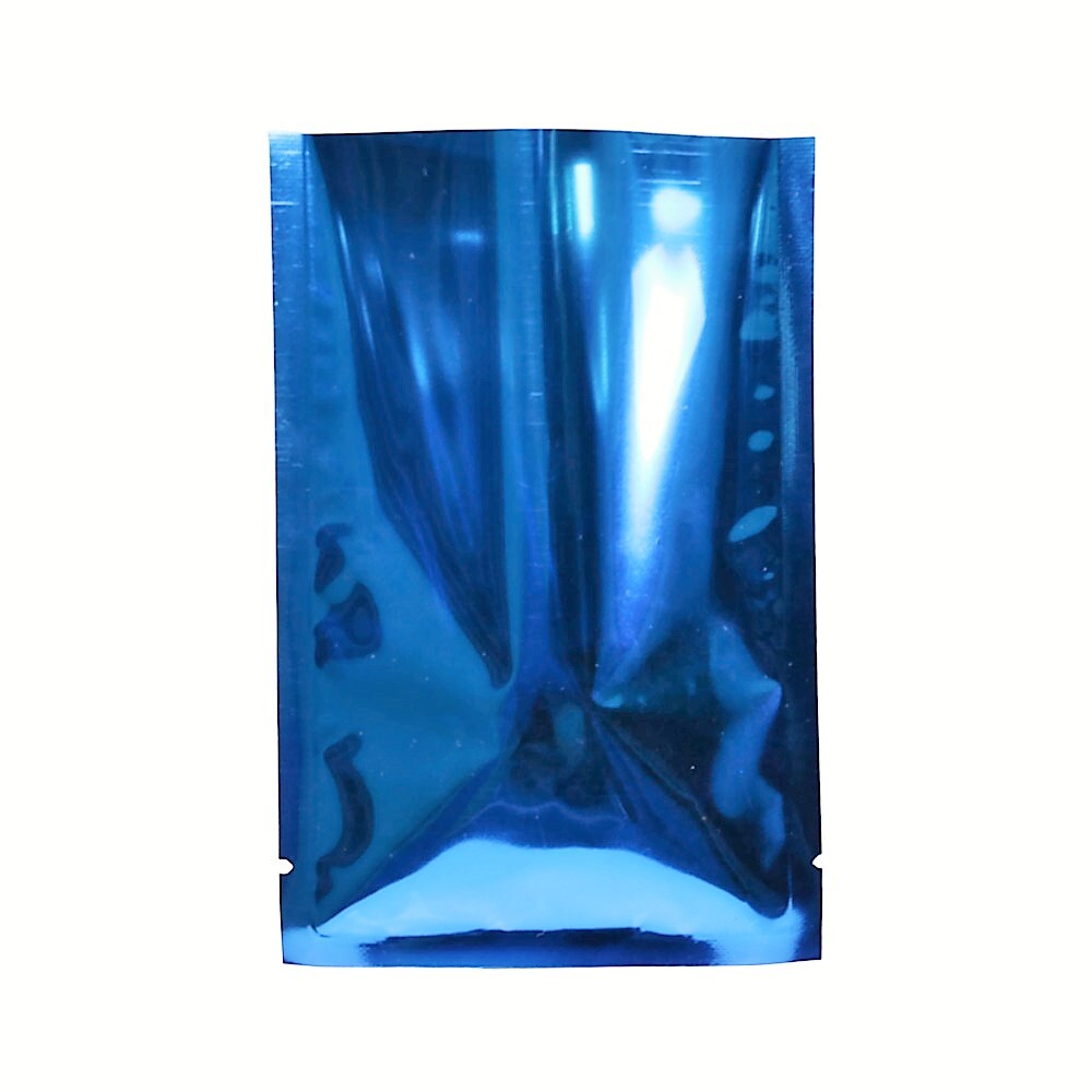100 4.5×7″ Glossy Blue Heat Sealable Trading Cards Blind Packaging Open Top Bags