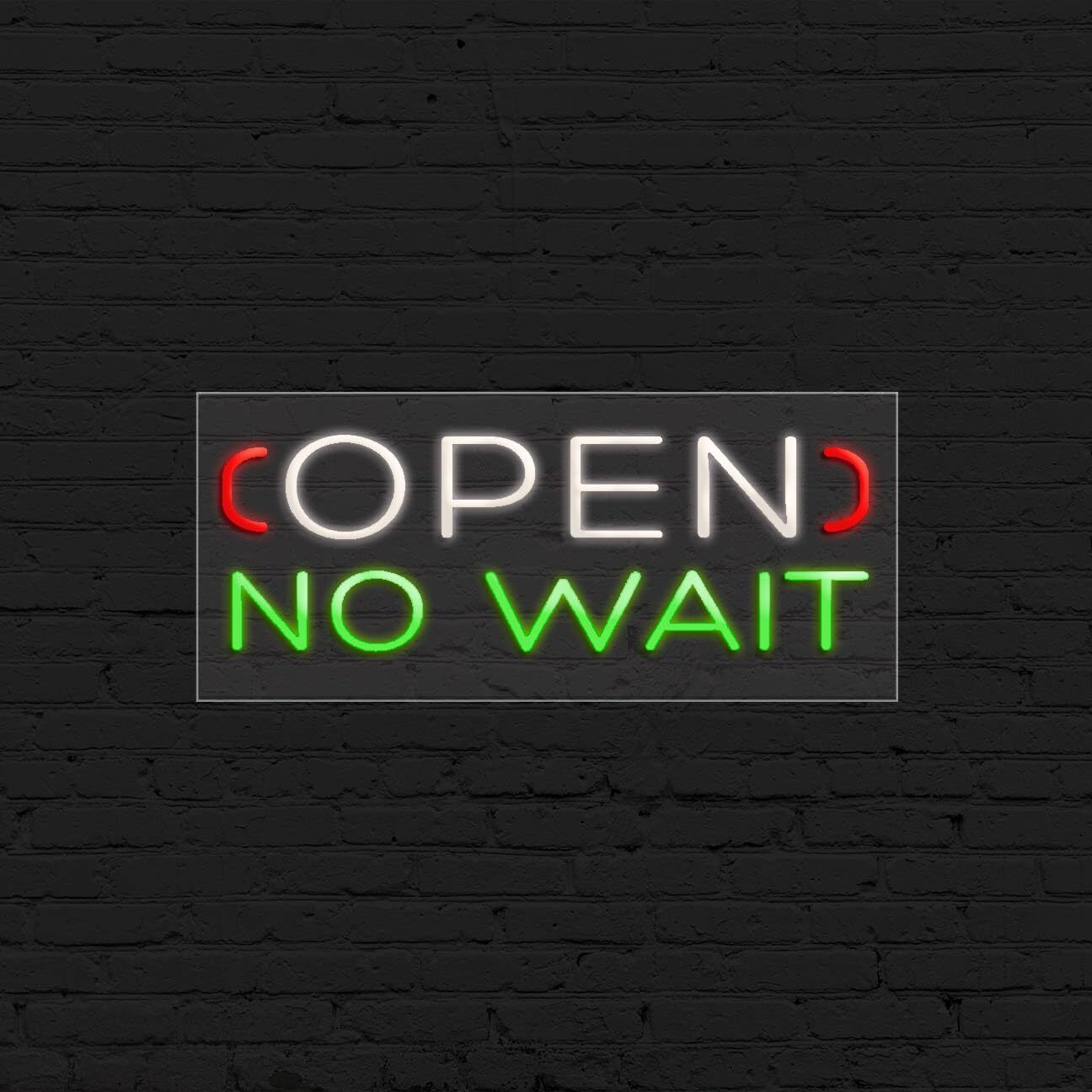 Open No Wait Sign for Business Displays | LED Flex Neon | 32″W x 13″H x 1″D