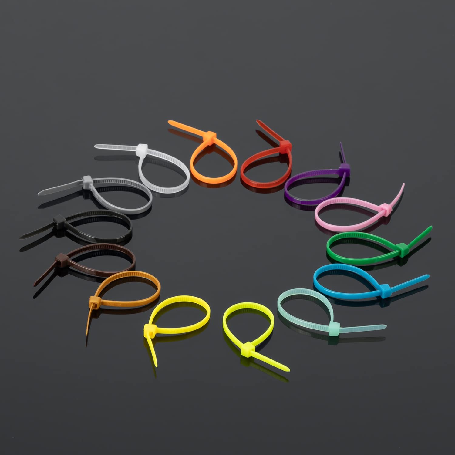 XINGO 1400 PCS Colored Zip Ties 4 Inch, Multicolor Ties, 4 14 Color