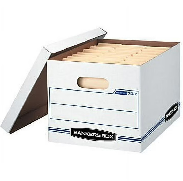 Bankers Box Basic Duty Letter/Legal File Storage Box with Lids, 10 Pack