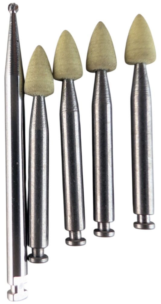 Dental RA Latch-Type Polishing Points, 1 Round Bur Lot 5pc