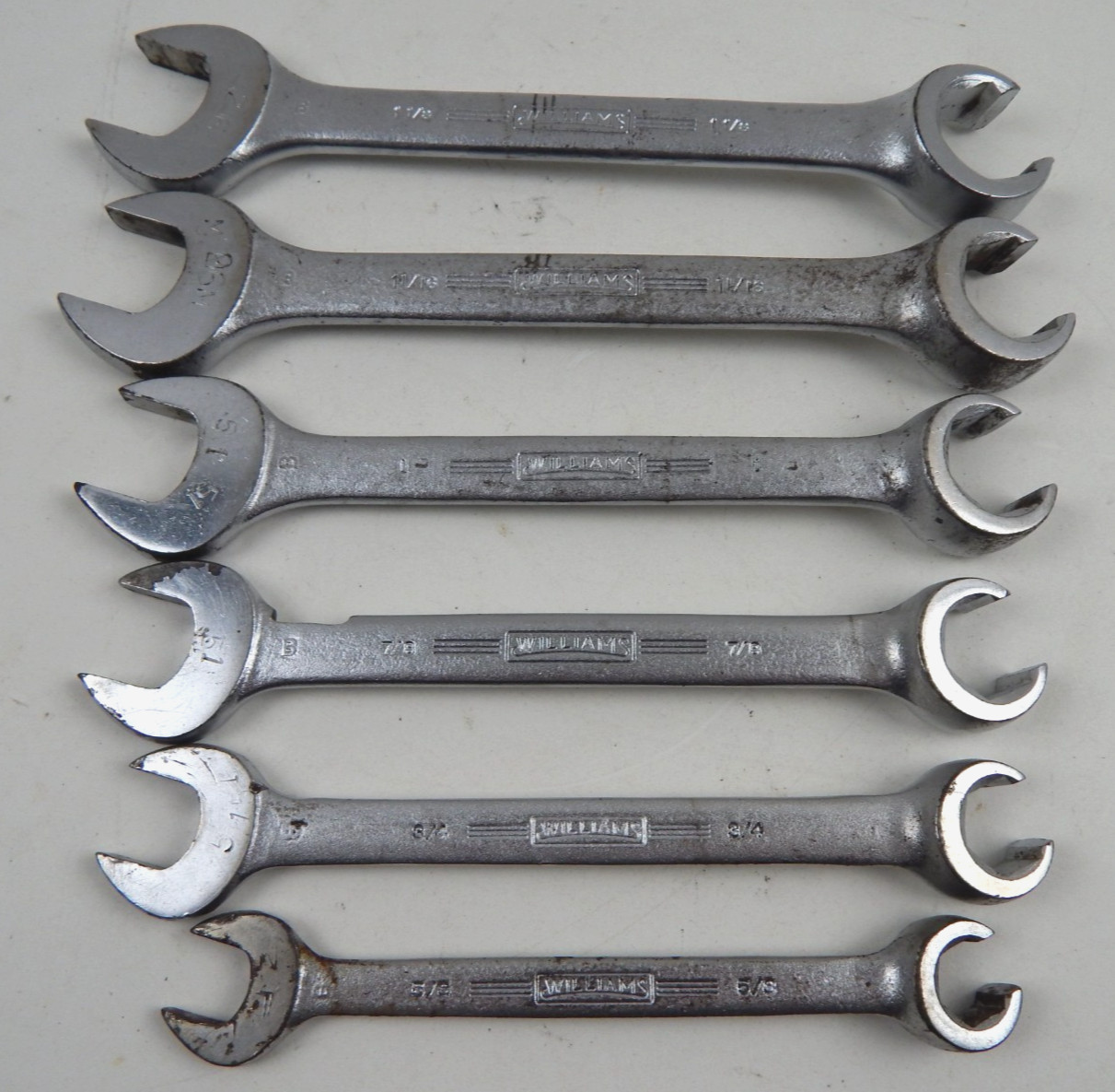 Williams 6 Point Flare Nut / Open End Line Wrench Set 5/8″ to 1-1/8″ SUPERRENCH