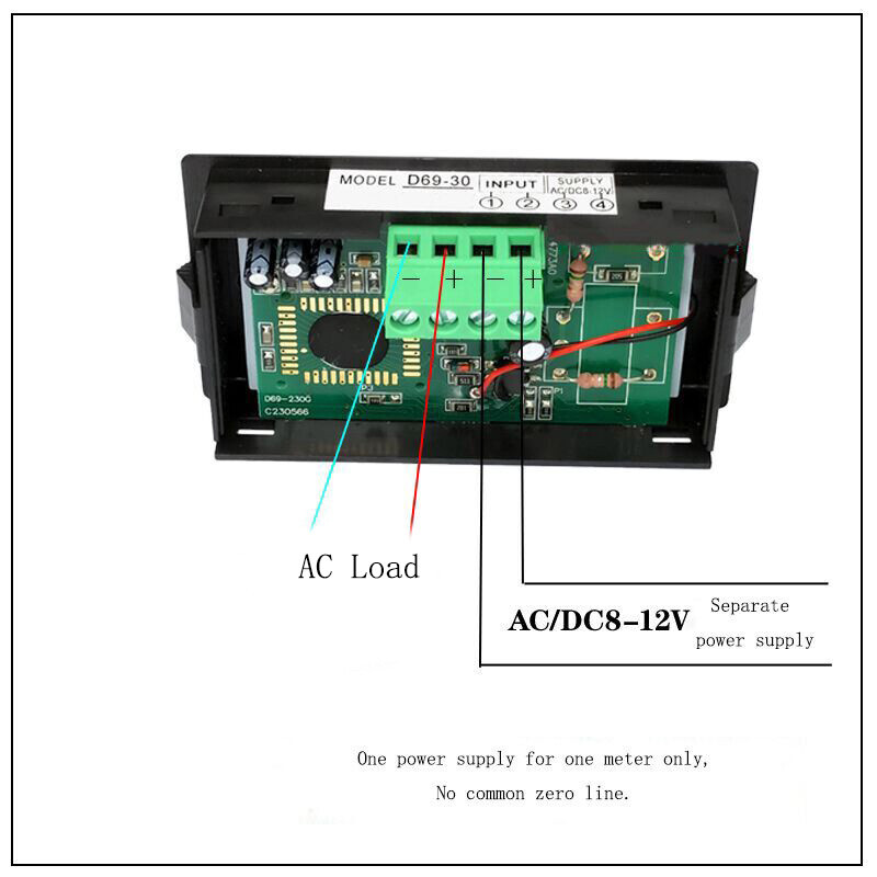 US Stock Blue LCD Digital AMP Current Panel Meter Ammeter AC 20A & Shunt