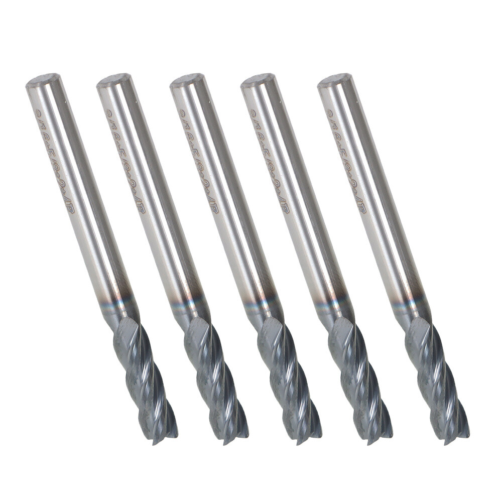 5Set 3/16″ 4 Flute 2″ Overall Length Regular Carbide End Mill TiALN COATED New