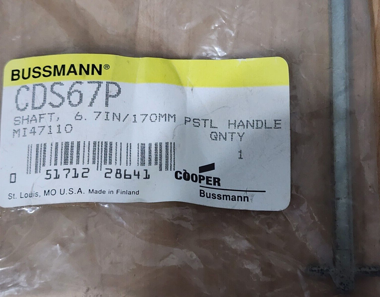 Bussman CDS67P Disconnect Shaft Rod 6.7IN/170mm PSTL HANDLE MI47110