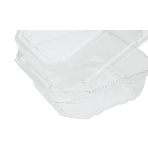 Karat 6”x6” PET Plastic Hinged Containers – 500 pcs, FP-HC66PET-1C