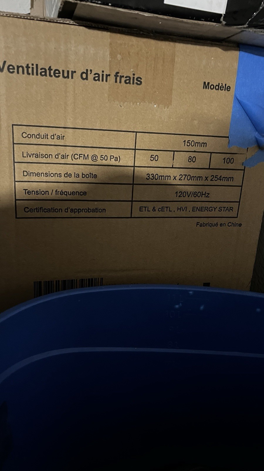 QUF 100X 50/80/100 CFM Wall Ceiling Mount Fresh Air Supply Fan Temp And Humidity