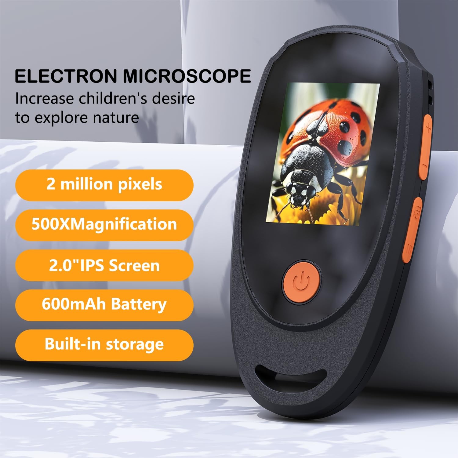 Handheld Digital Microscope with 2.0 Inch IPS Color Screen, Portable Magnifying