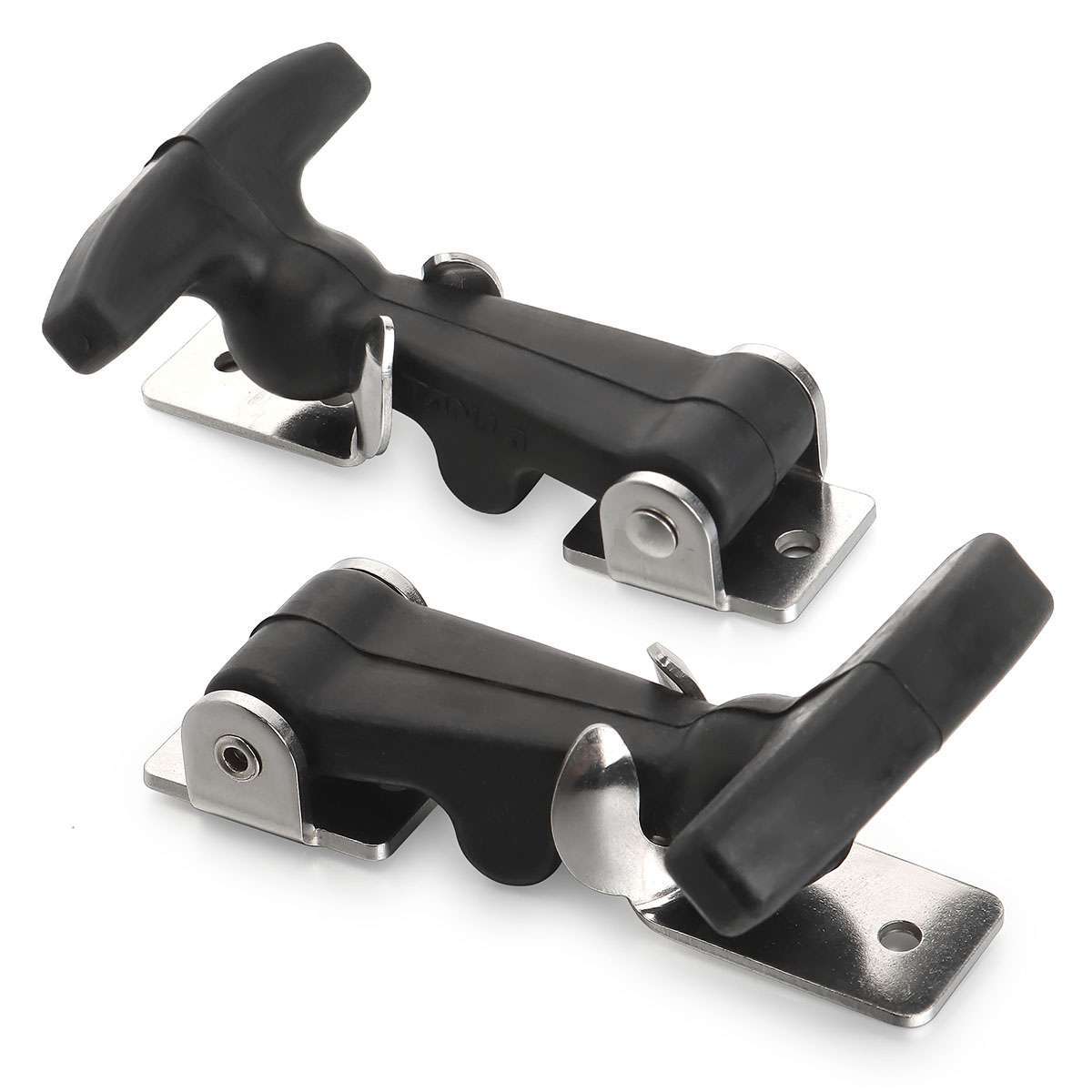 2Pcs Flexible Hood Hasp Rubber Draw T Handle Latch Stainless Steel Hardware Tool