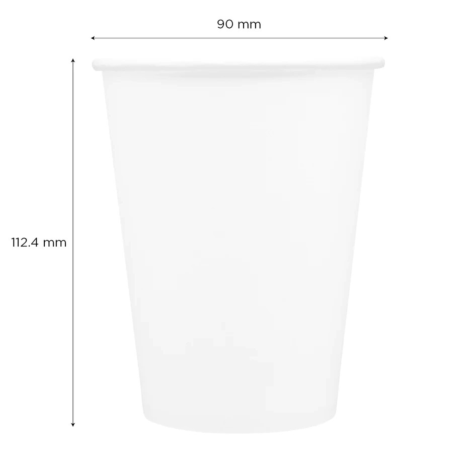 Karat 12oz Paper Hot Cups (90mm), White – 300 pcs, C-HC12W (300)