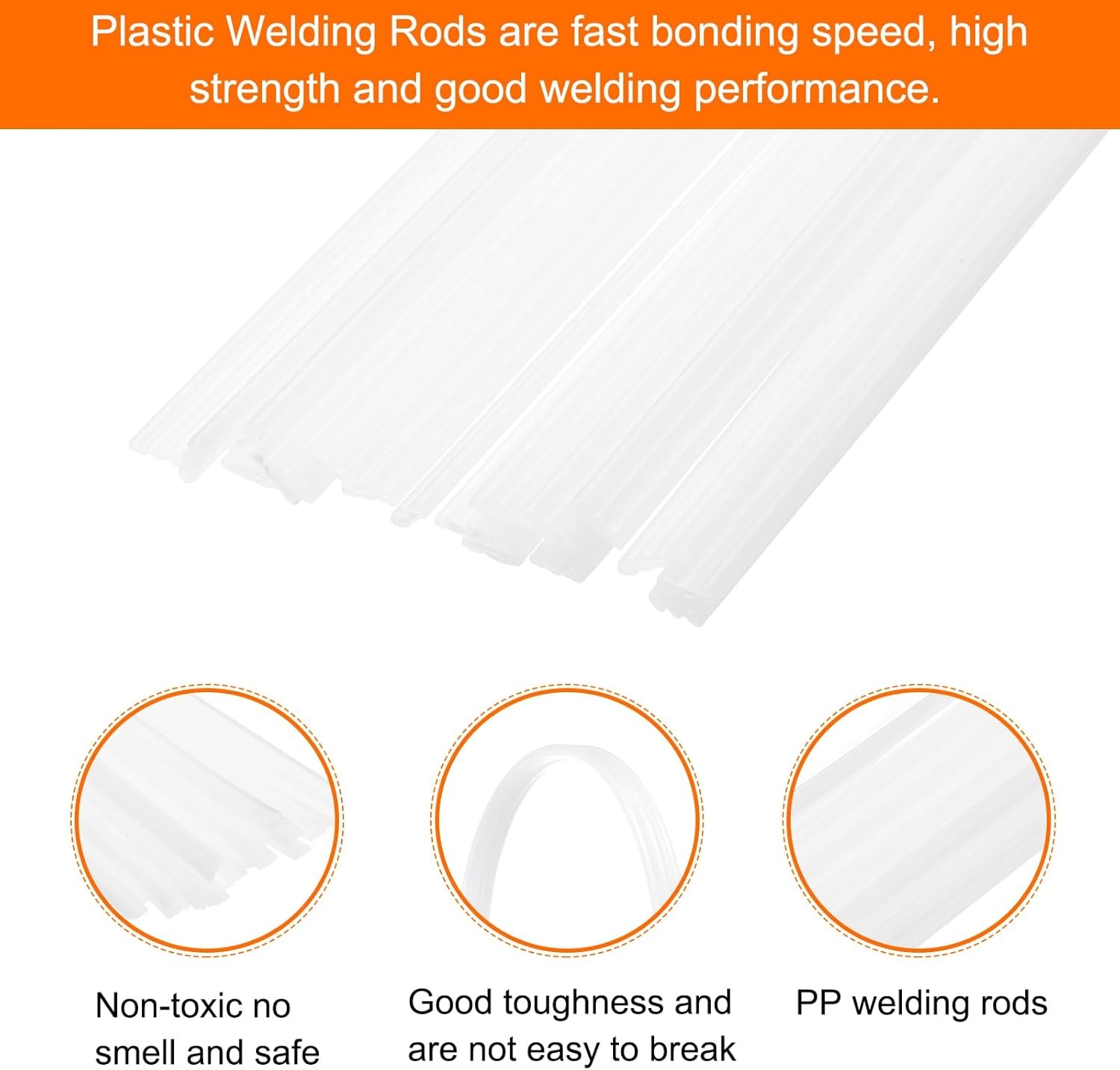 MECCANIXITY 20pcs 13 Inch Plastic Welding Rods PP 13 inch, White