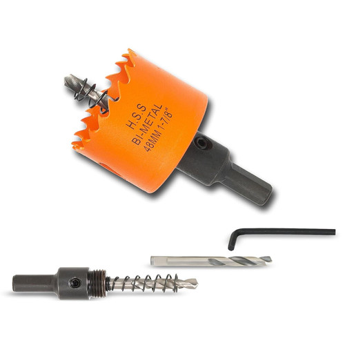 1-7/8 Inch Hole Saw with Arbor for Wood Metal Plastic, 1.875 in, Orange