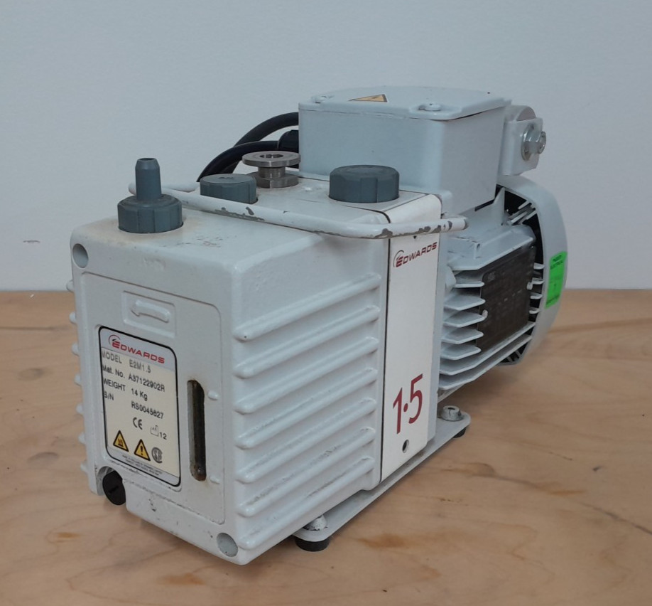 Edwards E2M1.5 A37122902R Rotary Vane Vacuum Pump – TESTED ~0.0134 torr