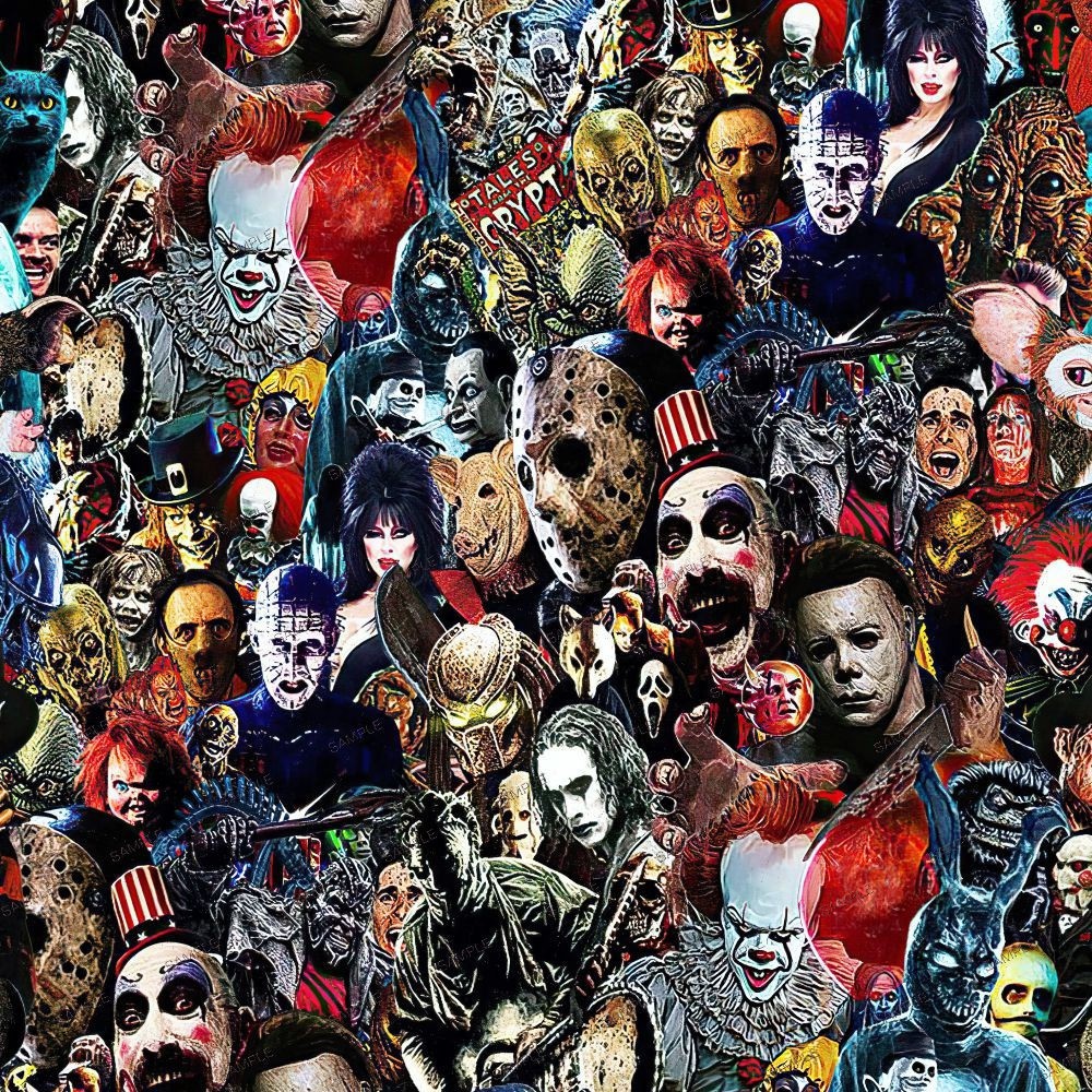 Horror Movie Villains 26 – 18″x46″ Hydrographic Film Hydro Dipping