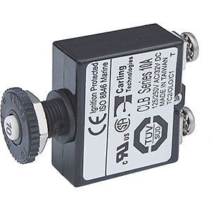 Blue Sea Push Button Reset Only Screw Terminal Circuit Breaker – 10 Amps