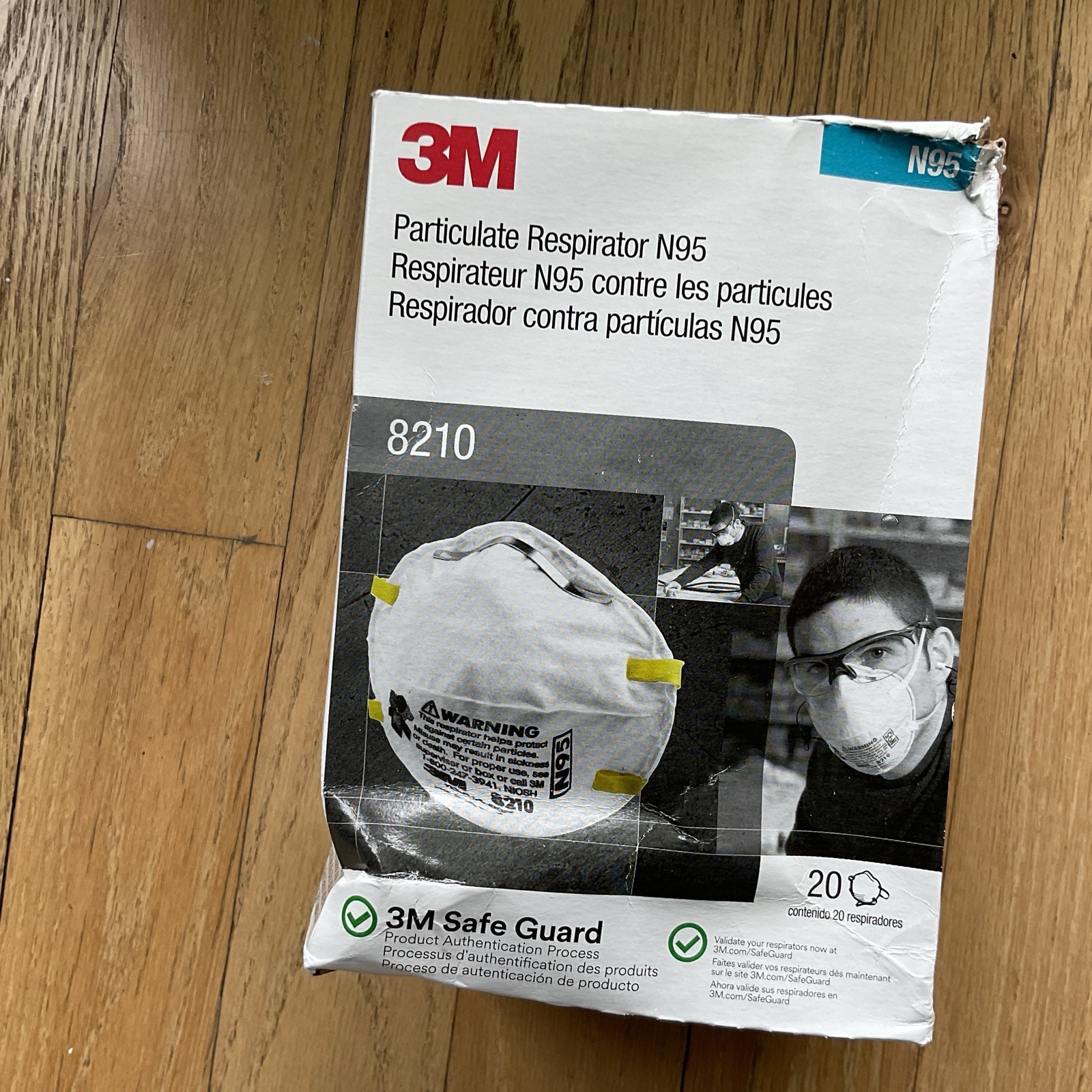 3M 8210 N95 Dust Mask Box of 20 Disposable Protective Particulate Respirator L10