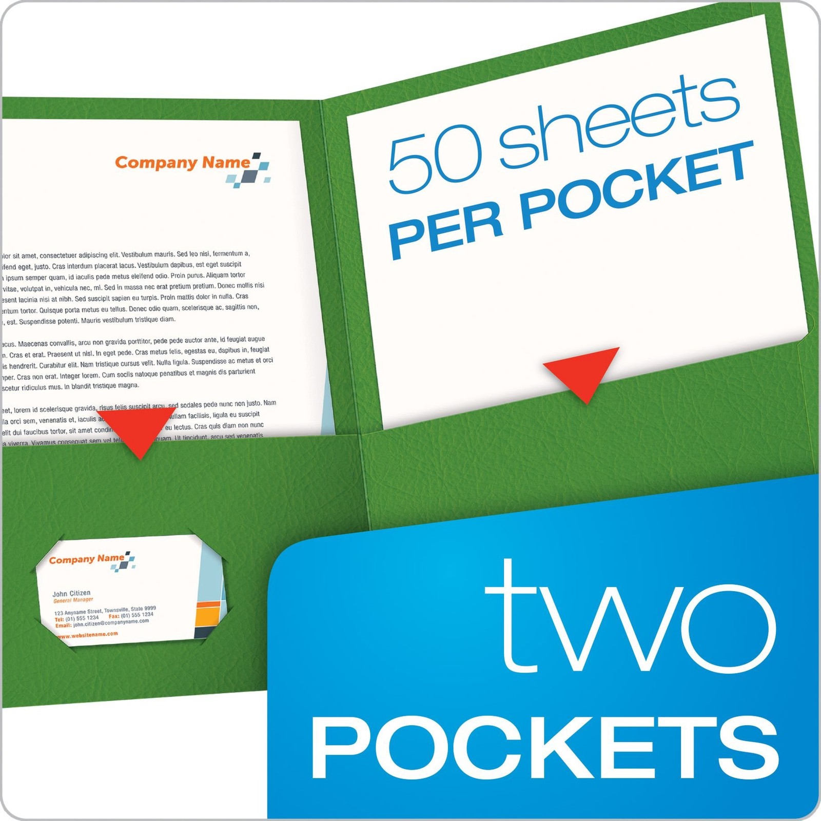 Oxford Twin-Pocket Folders, Textured Paper, Letter Size, Green, Holds Green