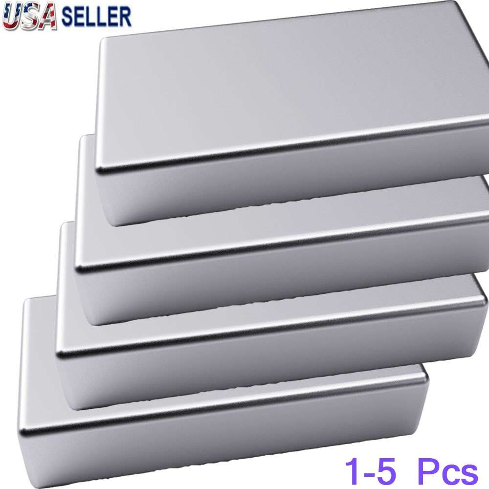 1-5Pc Magnet Super Strong N52 Neodymium Large Block Magnet Rare Earth 50x25x10mm