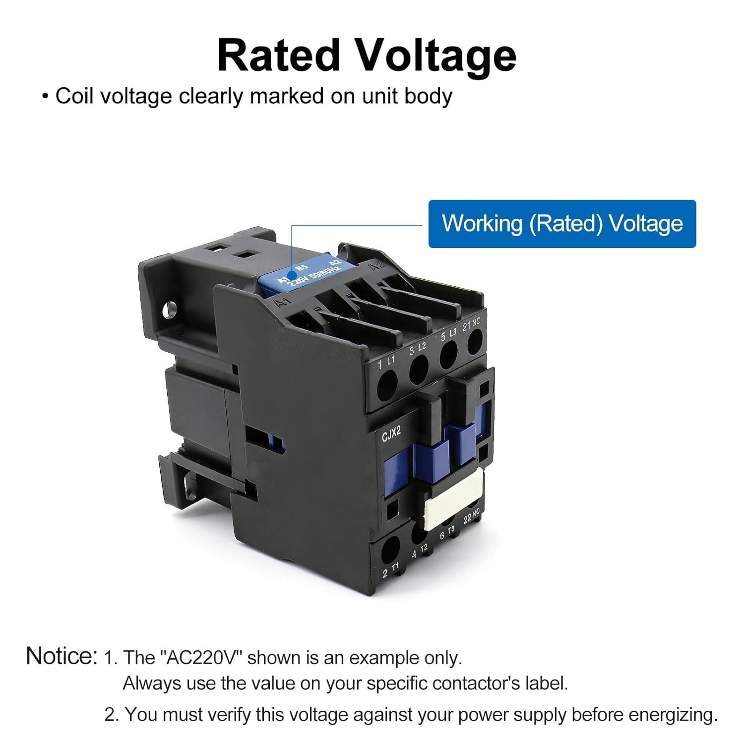 Versatile 3-Pole AC Contactor 110V 50/60Hz for Motor Starters & Control Panels