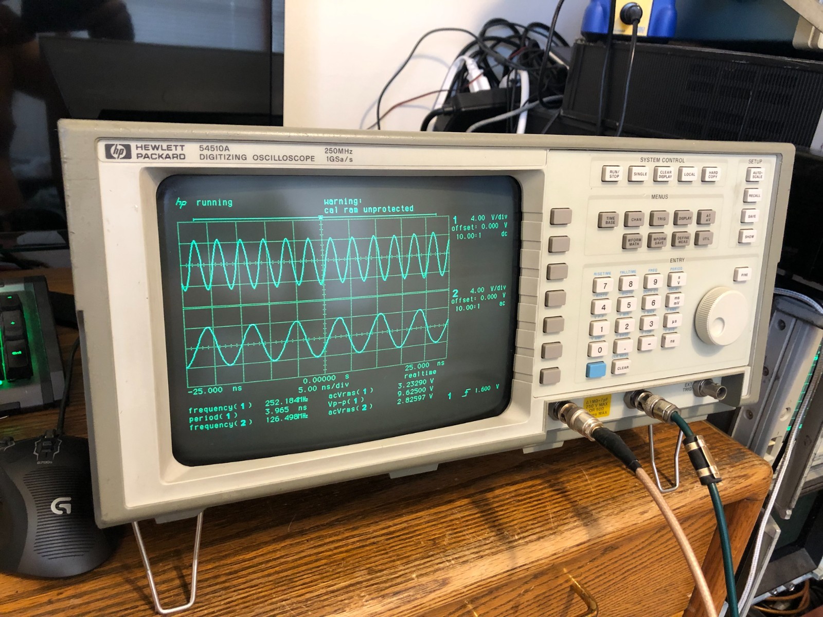 Working Agilent 54510A Digitizing Oscilloscope 2-Ch 250MHz 1GSa/s Tested