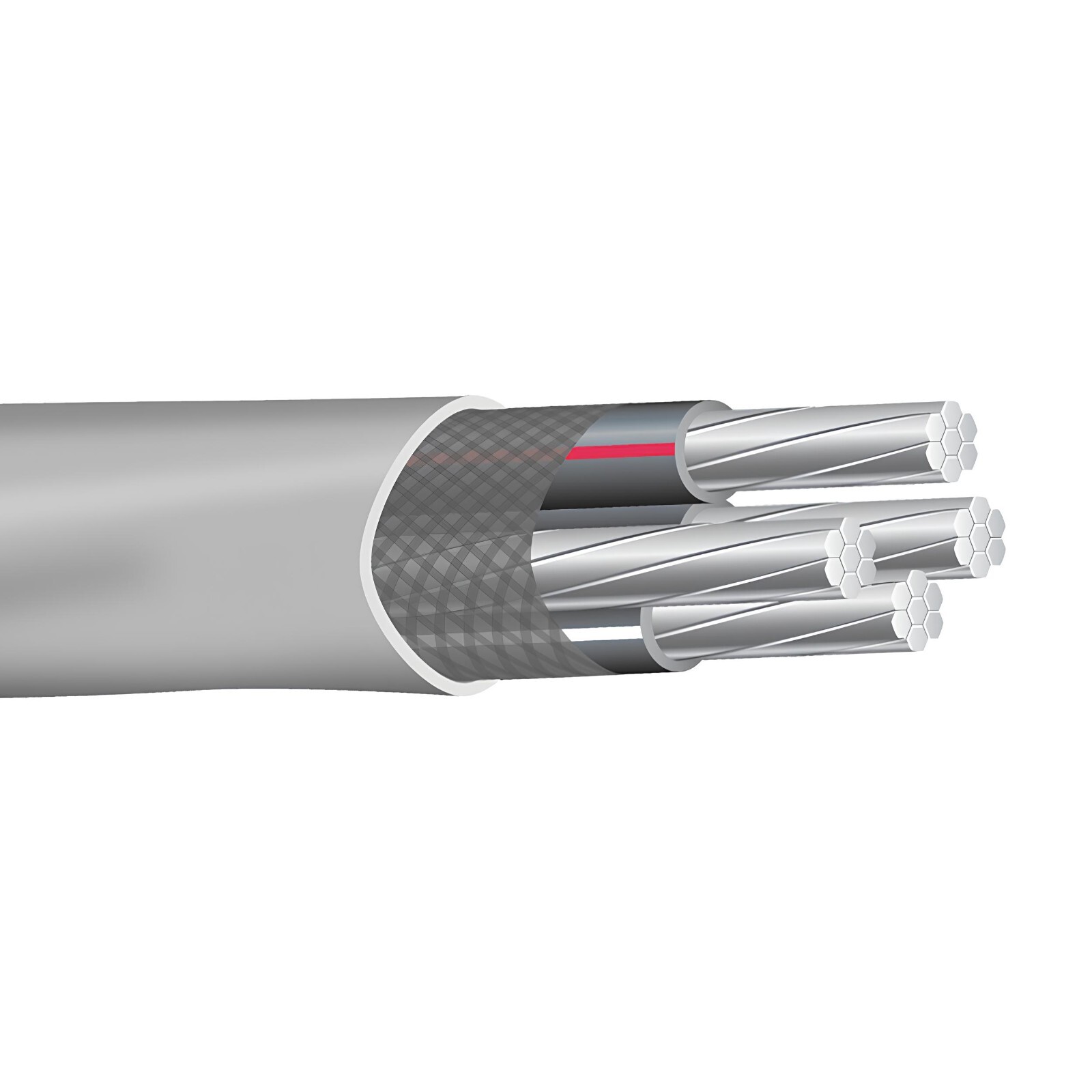 4-4-4-6 Aluminum SER Service Entrance Cable PVC Jacket Lengths 25′ to 1000′