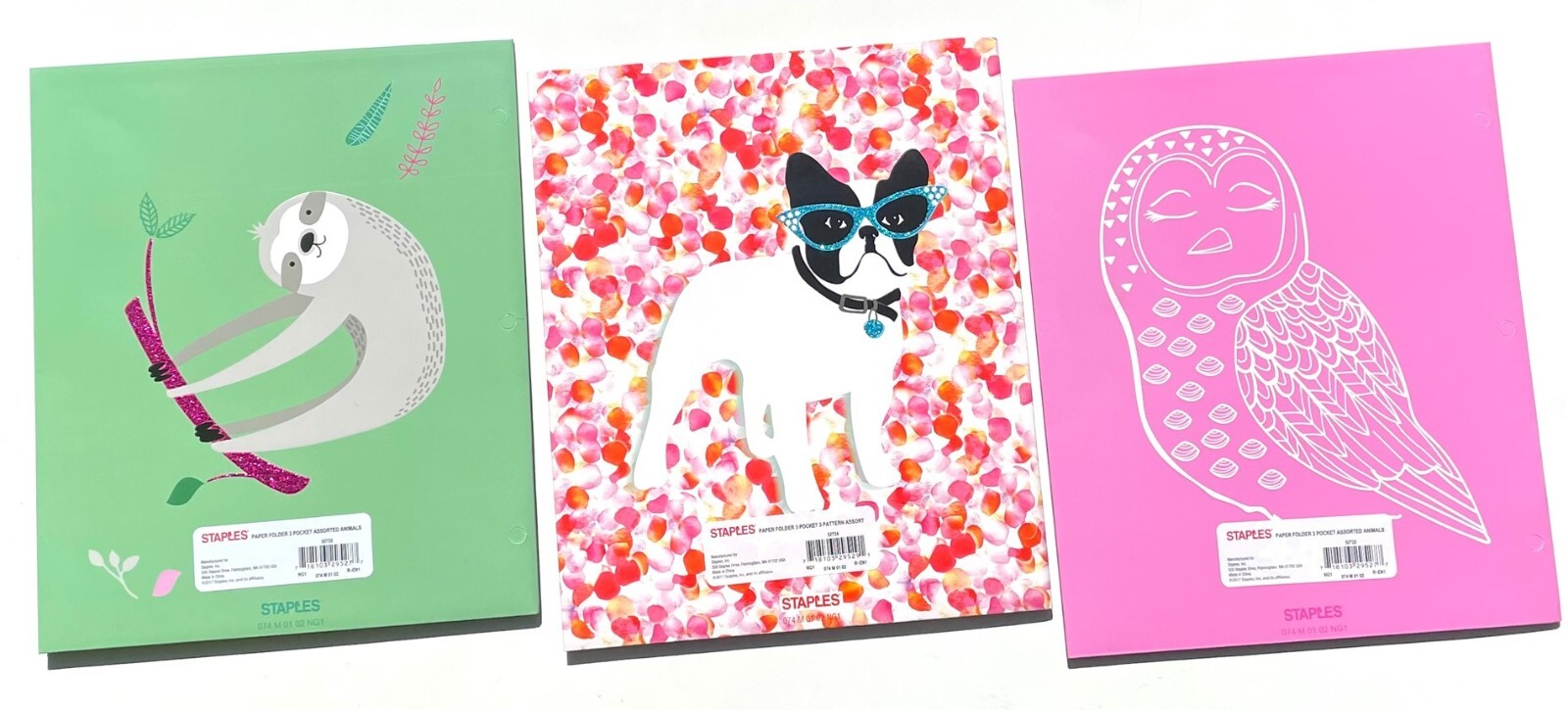 Staples 3-Pocket High Quality Premium Fashion Portfolio Paper Folder Assorted