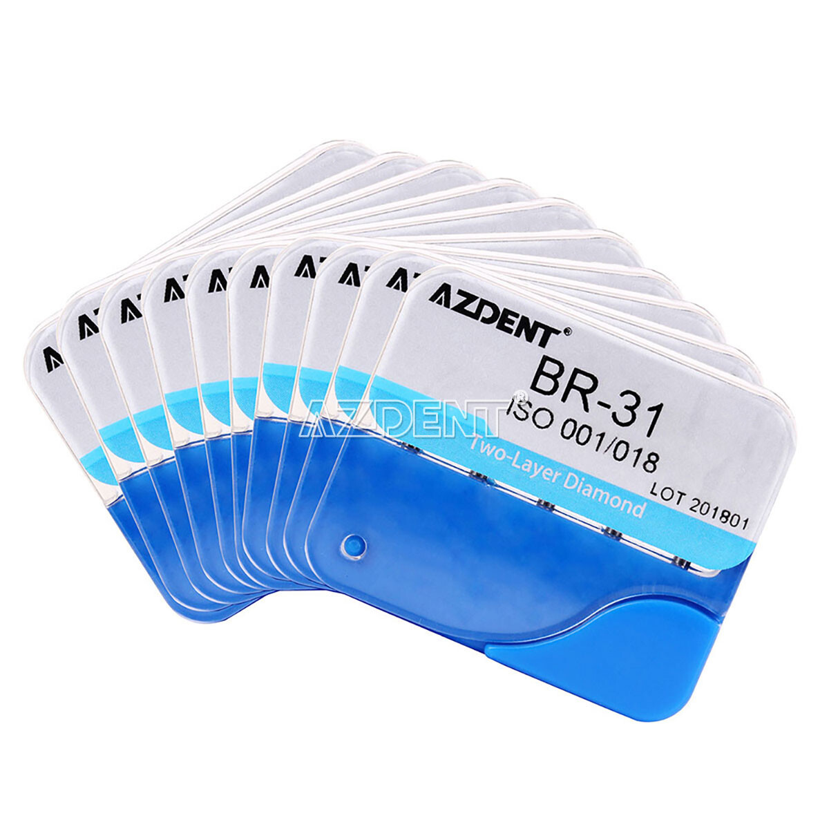 AZDENT Dental Two Layer Diamond Bur FG Ball Round BR-31 For High Speed Handpiece