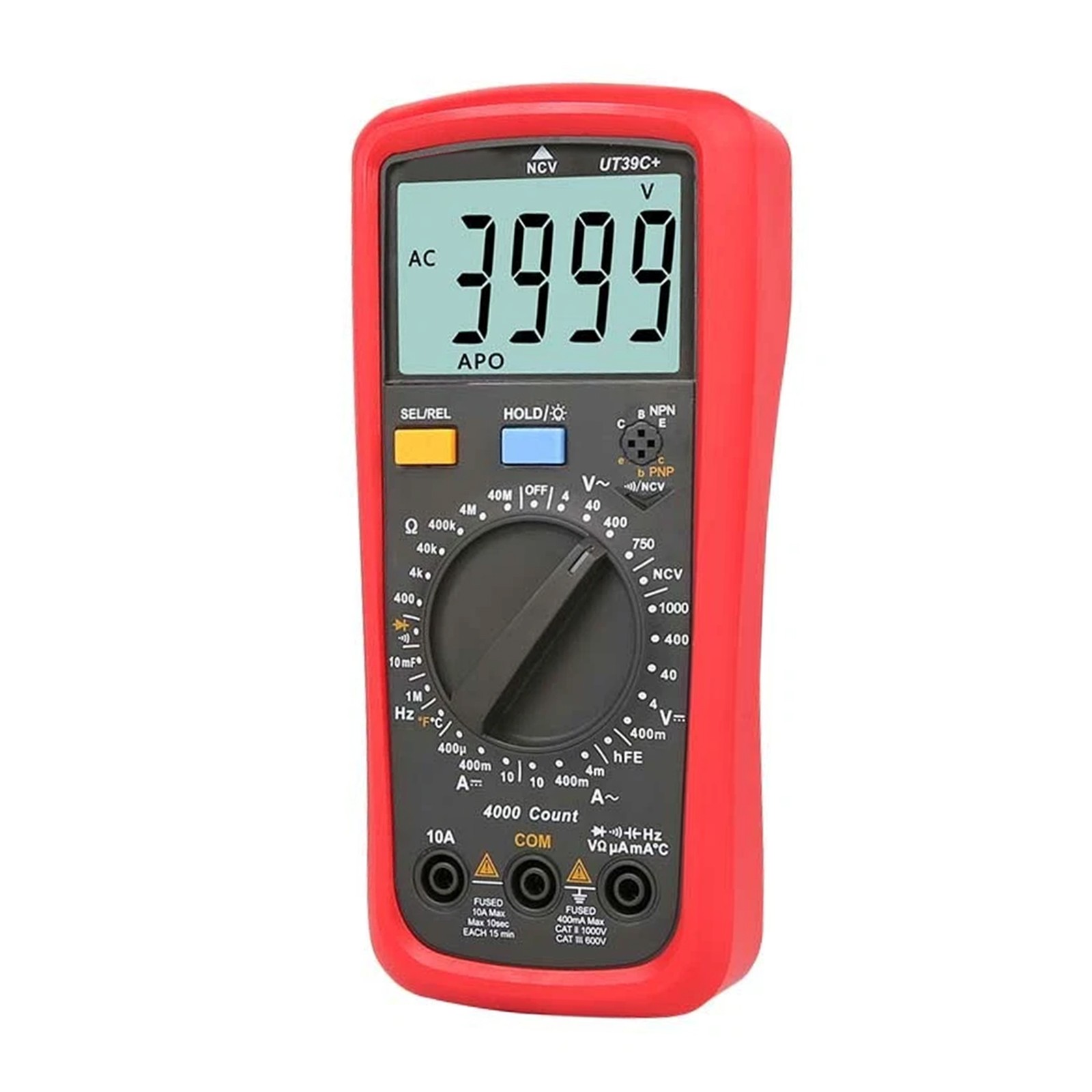UT39C+ Digital Multimeter Auto Range LCD Backlight Data Hold Multimetro Tester