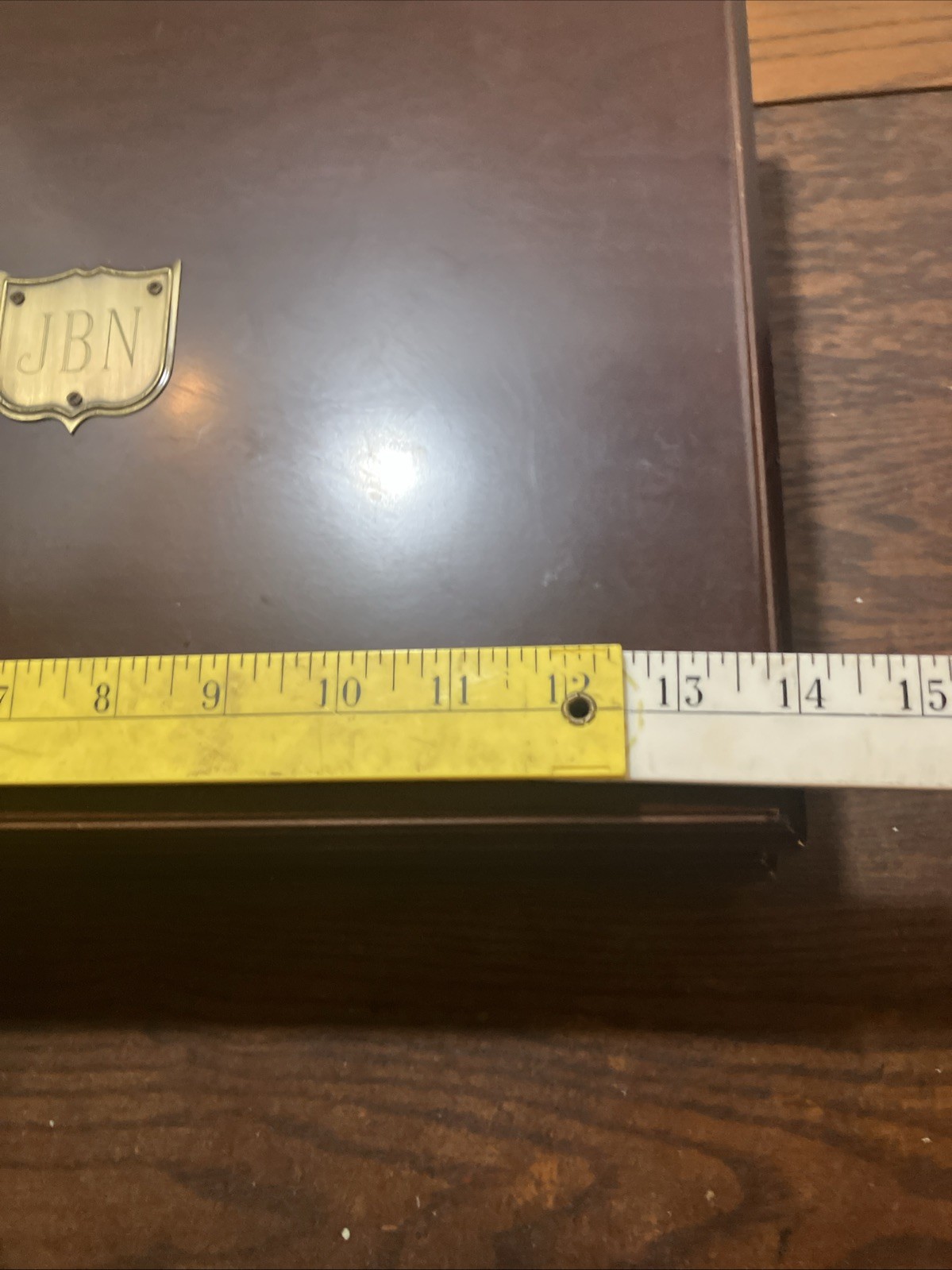 Vintage Bombay Company Mahogany Wood Letter Box Desk Organizer with Key