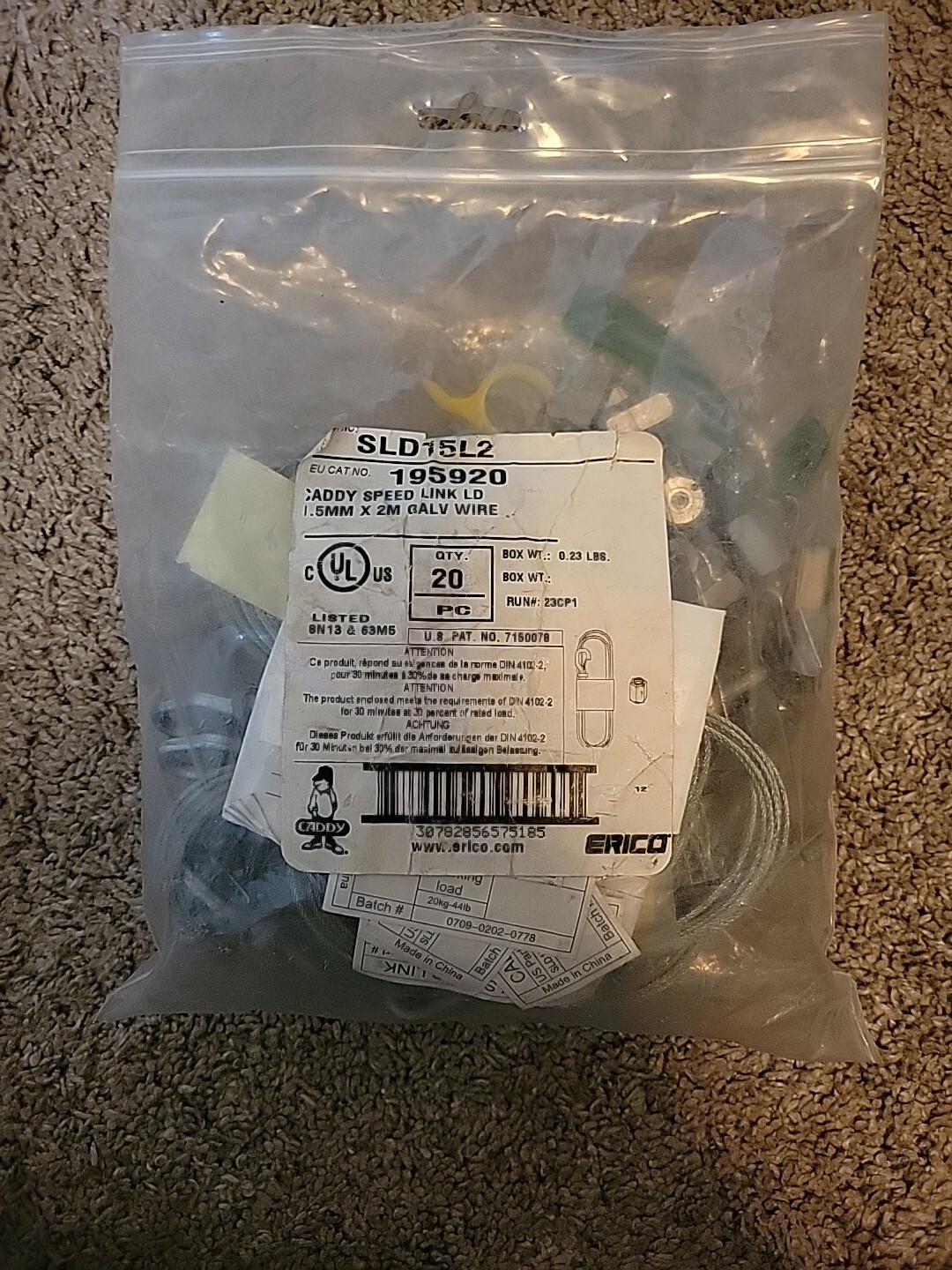 Caddy Speed Link SLD15L2 Working Load 44 Pounds (lot of 20)