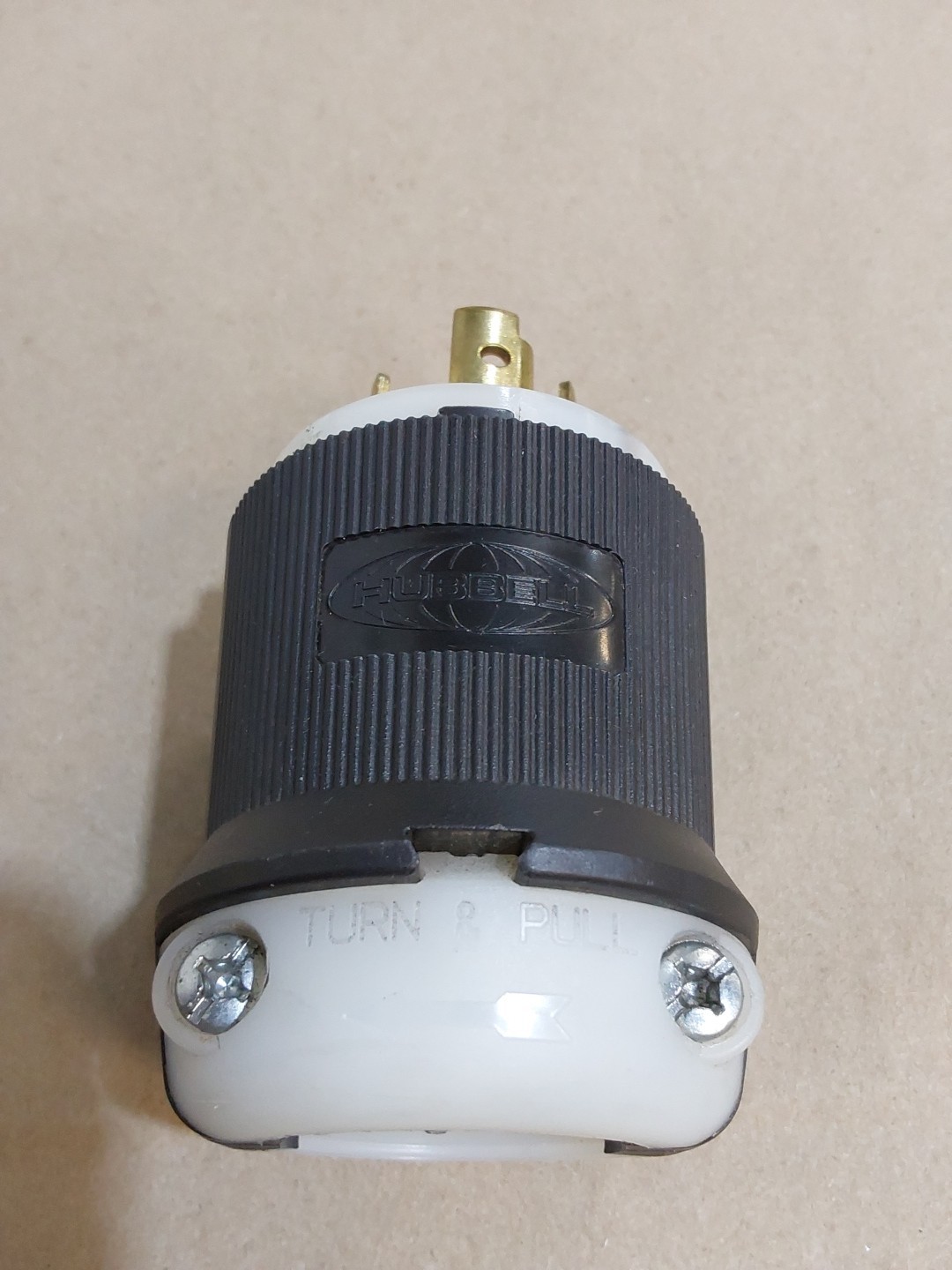 Hubbell HBL2731 Locking Plug, 30 A, 480V Ac, 3 Poles, 3 Phase, 4 Blades,