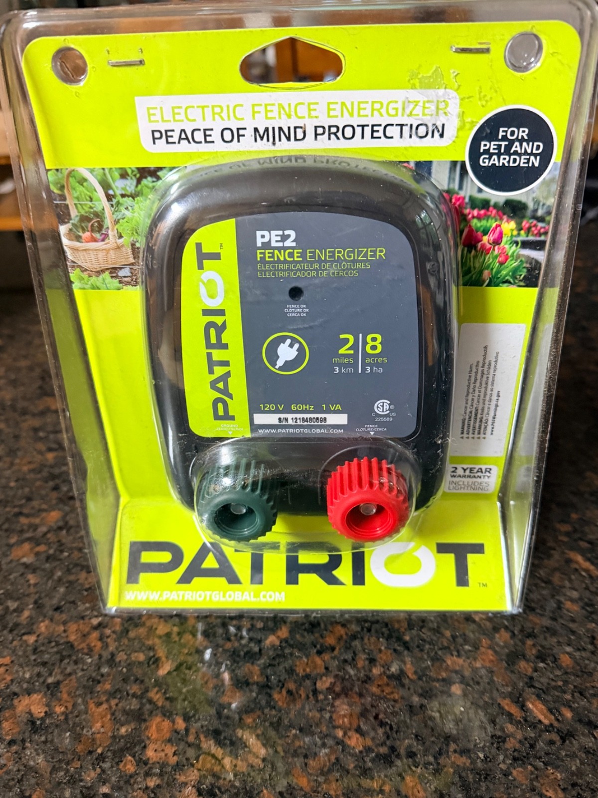 Patriot PE2 Electric Fence Energizer 2 Miles 8 Acres Patriot PE2